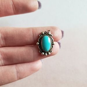 Vintage Turquoise & Sterling Silver Charm
